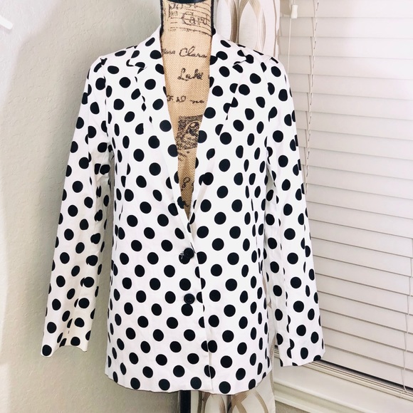 NWT L’Academie White w/black polka dots bl… - Picture 3 of 8